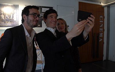 Rory Stewart poses for a selfie with the JLC's Adam Langleben and Claudia Mendoza
