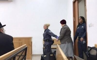 Malka Leifer entering a courtroom (October 2019)