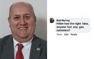 Councillor Bob Murray (Credit: Denbighshire Council), right comment (Credit: Facebook)