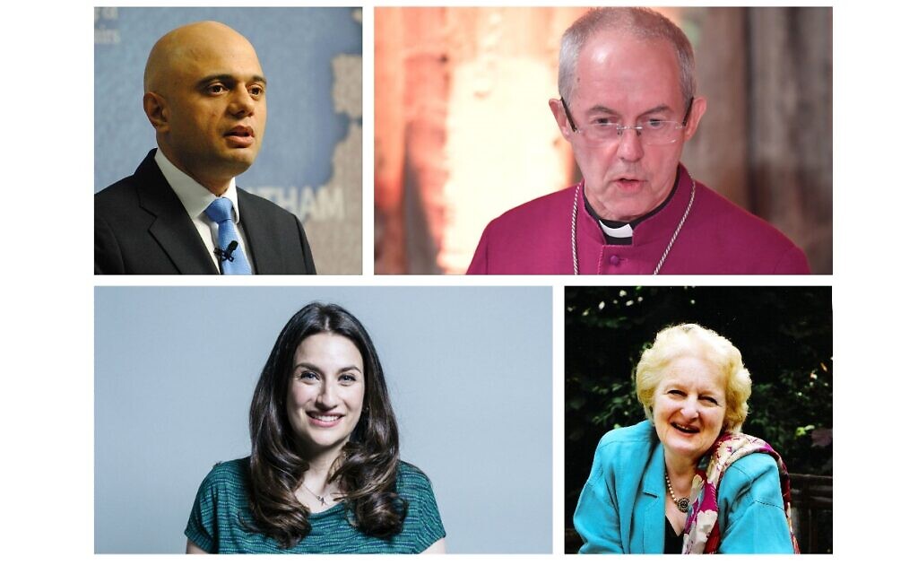Sajid Javid, Archbishop of Canterbury Justin Welby, Luciana Berger and Rabbi Baroness Julia Neuberger