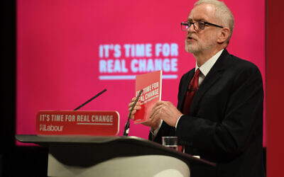 Labour Party leader Jeremy Corbyn at the launch of the Labour Party race and faith manifesto (Photo credit: Joe Giddens/PA Wire via Jewish News)