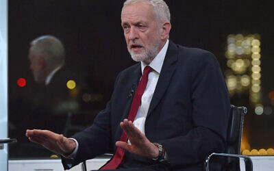 Jeremy Corbyn during a BBC interview. (Photo credit: Jeff Overs/BBC/PA Wire)