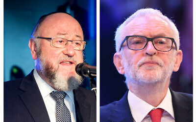 Chief Rabbi Ephraim Mirvis launched a scathing attack on Jeremy Corbyn, accusing him of being “complicit in prejudice,” adding that Labour “can no longer claim to be the party of diversity, equality and anti-racism…"