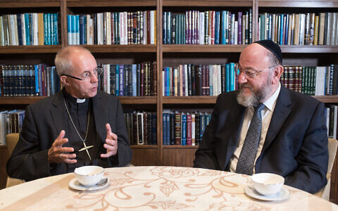 Archbishop of Canterbury Justin Welby with his friend, Chief Rabbi Ephraim Mirvis.

Credit: Blake Ezra Photography