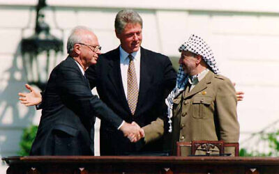 The historic peace conference at Camp David with Yitzhak Rabin and Yasser Arafat