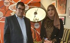 Asma Shuweikh, with the Jewish dad, whose family she defended in an incident last week