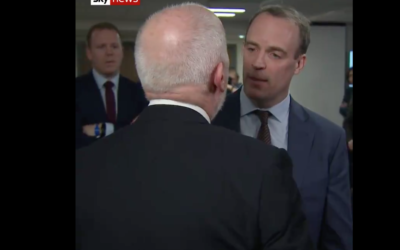 Dominic Raab clashing with Labour politician Andy McDonald
