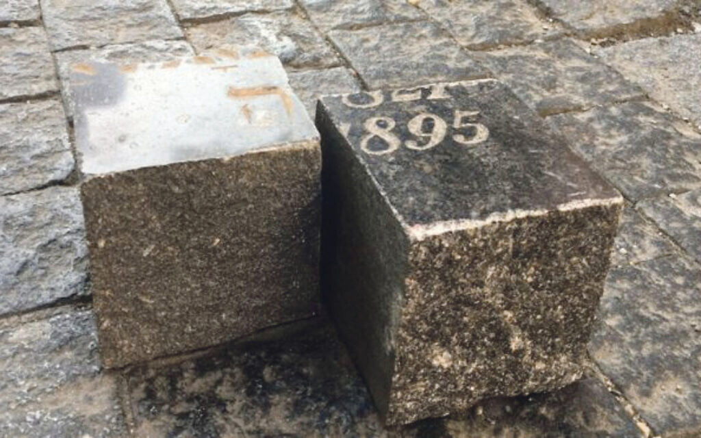 Some of the gravestones found during excavation work in Prague