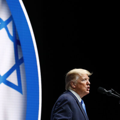 President Donald Trump speaks at the Israeli American Council National Summit in Hollywood, Fla., Saturday, Dec. 7, 2019. (AP Photo/Patrick Semansky)