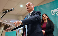 Mike Freer speaks after winning the Finchley and Golders Green constituency in north London for the 2019 General Election. (Photo credit: Jacob King/PA Wire) Mike Freer speaks after winning the Finchley and Golders Green constituency in north London for the 2019 General Election. (Photo credit: Jacob King/PA Wire)
