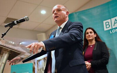 Conservative candidate Mike Freer speaks after winning the Finchley and Golders Green constituency in north London for the 2019 General Election. (Photo credit: Jacob King/PA Wire)