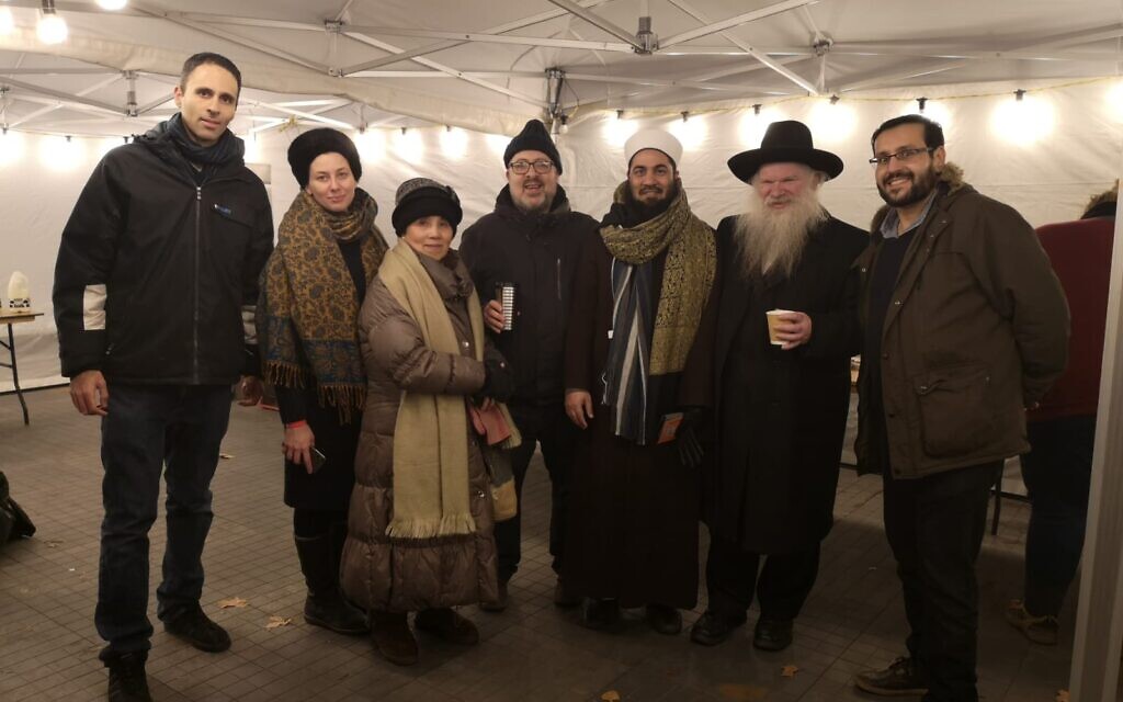 L-R: Zaki Cooper, Harriet Morris Sloane,  Veronica Wetten - London Fo Guang Shan Temple, Rabbi David Mason - Muswell Hill Synagogue and executive member, Rabbinical Council of the United Synagogue, M Yazdani Raza Misbahi – runs a charity called the London Fatwa Council, Rabbi Herschel Gluck - Director, Ohr Avrohom – Light of Abraham and Mustafa Field - Director, Faiths Forum for London