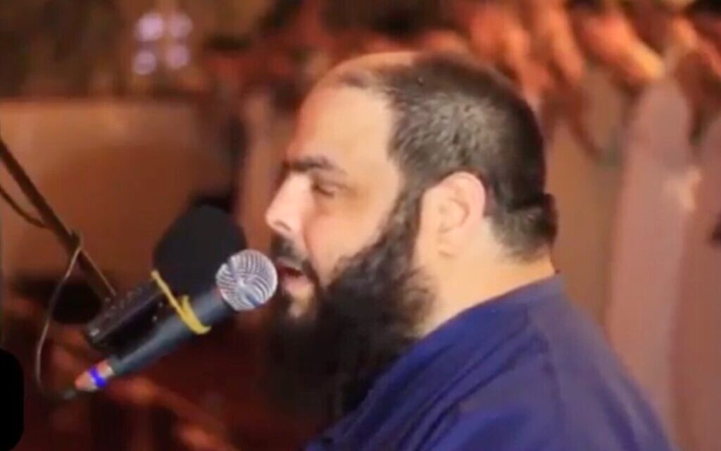 A screenshot from video of a sermon shared by Talal Magri, a high school teacher in Belgium. (Screen capture: Facebook via Times of Israel)
