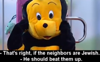 A giant bumble bee featured on Palestinian State TV