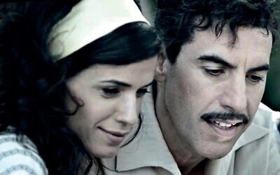 Hadar Ratzon Rotem as Nadia and Sacha Baron Cohen as Eli in Netflix drama, The Spy