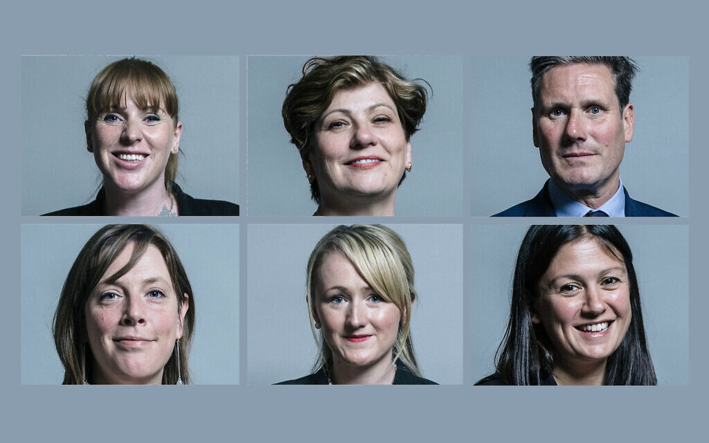 Angela Rayner, Emily Thornberry, Keir Starmer, Jess Philips, Rebecca Long-Bailey and Lisa Nandy