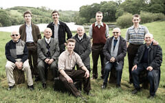 From left: Harry Olmer, Kacper Swietek, Arek Hersh, Tomasz Studzinski, Pascal Fischer, Sir Ben Helfgott, Marek Wrobelewski, Sam Laskier, Kuba Sprenger, Ike Alterman