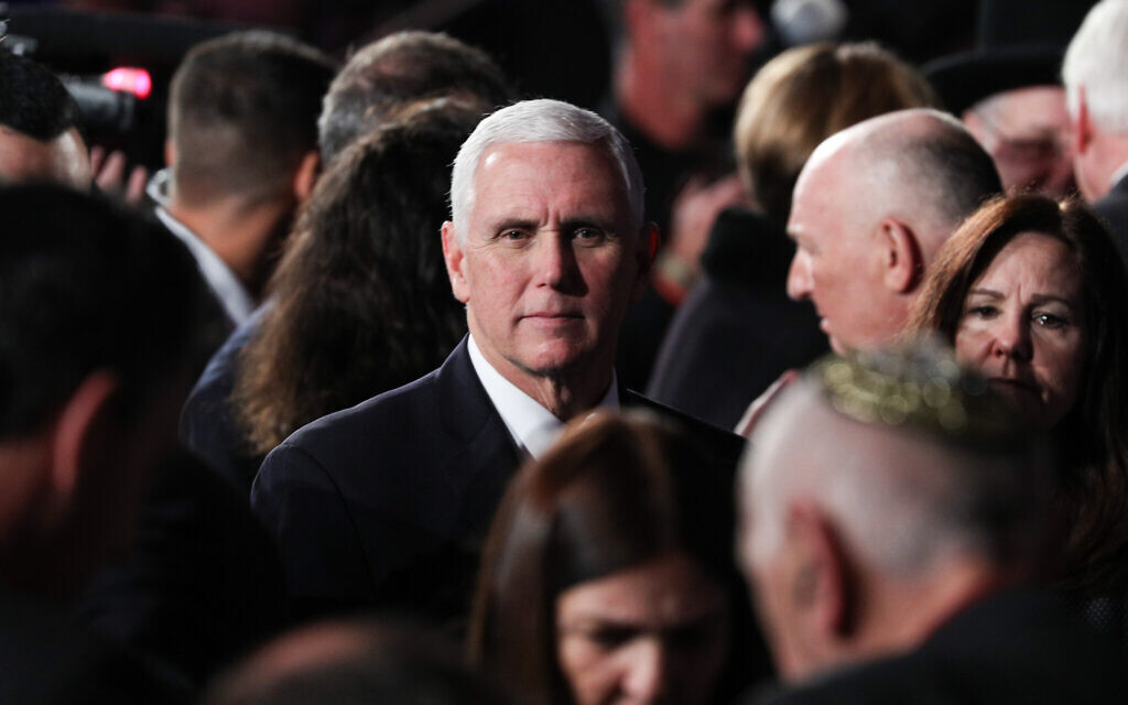 US Vice President Mike Pence . Photo by Yonatan Sindel-JINIPIX
