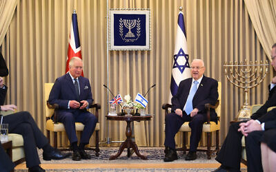 The Prince of Wales meets President Reuven Rivlin at his official residence in Jerusalem on the first day of his visit to Israel and the occupied Palestinian territories. (Photo credit: Victoria Jones/PA Wire)