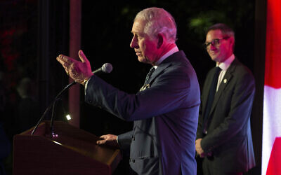 The Prince of Wales speaking during a reception at the ambassadorÕs residence in Tel Aviv on the first day of his visit to Israel and the occupied Palestinian territories. PA Photo. Picture date: Thursday January 23, 2020. See PA story ROYAL Charles. Photo credit should read: Julian Simmonds/The Daily Telegraph/PA Wire