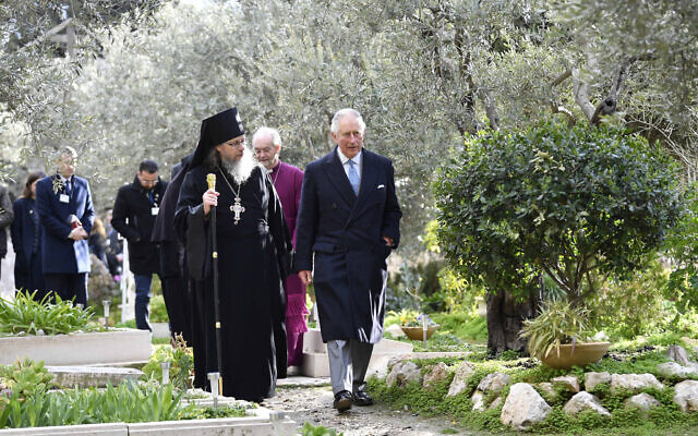 The Prince of Wales during a visit to the Church of Mary Magdalene on the Mount of Olives in East Jerusalem (Photo credit: Neil Hall/PA Wire)