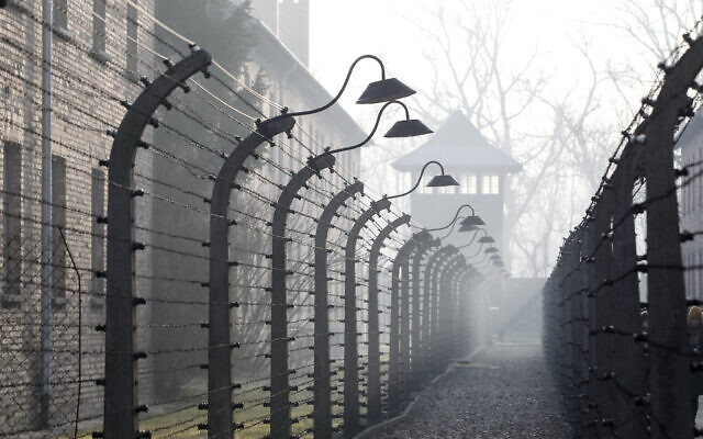 People arrive for commemorations at the Auschwitz Nazi death camp in Oswiecim, Poland,  (AP Photo/Czarek Sokolowski)