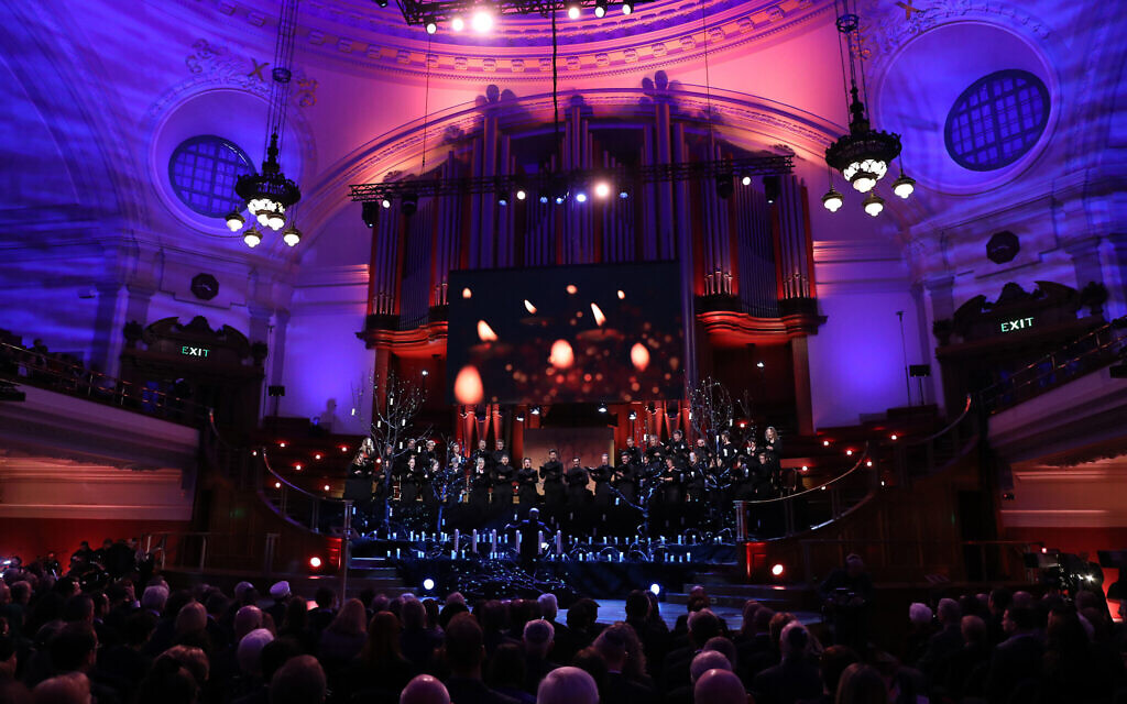 Ani Maamin is performed by the Fourth Choir and the Wallace Ensemble during the UK Holocaust Memorial Day Commemorative Ceremony at Central Hall in Westminster, London. . (Photo credit: Chris Jackson/PA Wire)
