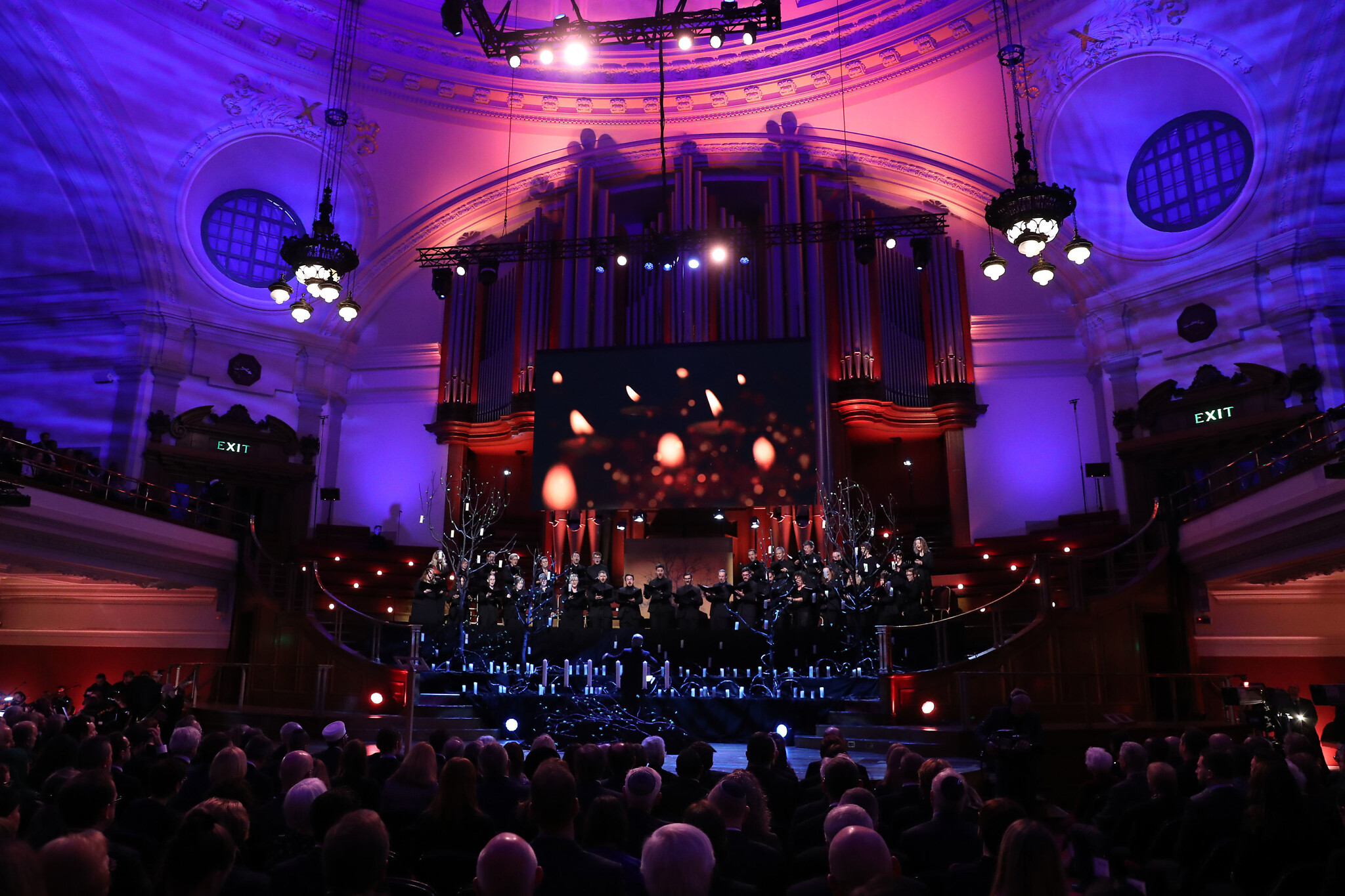 Ani Maamin is performed by the Fourth Choir and the Wallace Ensemble during the UK Holocaust Memorial Day Commemorative Ceremony at Central Hall in Westminster, London. . (Photo credit: Chris Jackson/PA Wire)