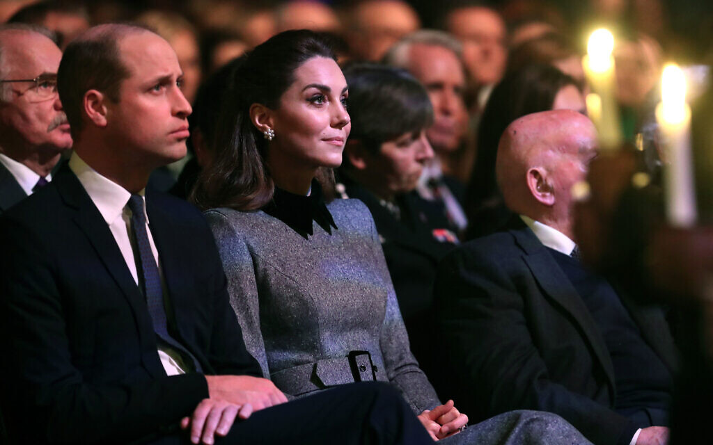 The Duke and Duchess of Cambridge during the UK Holocaust Memorial Day Commemorative Ceremony at Central Hall in Westminster, London.  (Photo credit: Chris Jackson/PA Wire)