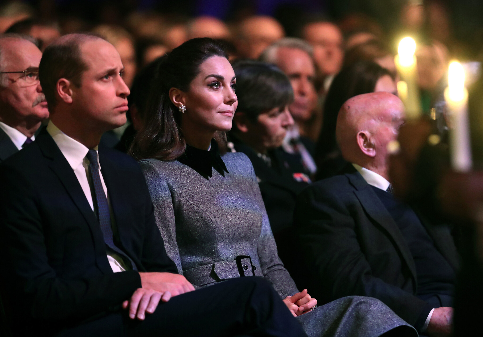 The Duke and Duchess of Cambridge during the UK Holocaust Memorial Day Commemorative Ceremony at Central Hall in Westminster, London.  (Photo credit: Chris Jackson/PA Wire)