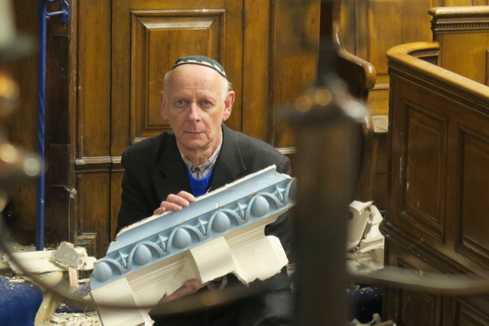 Damage caused to Whitechapel’s East London Synagogue (Credit: Mike Brooke/East London Advertiser)