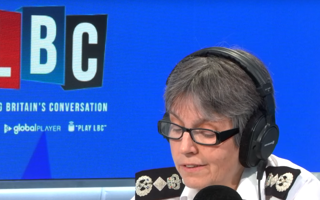 Dame Cressida Dick speaking to Nick Ferrari on Wednesday
