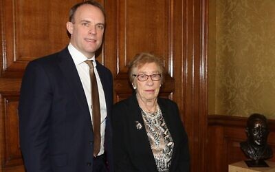 Dominic Raab with Eva Schloss (Credit: Foreign Office / Twitter)
