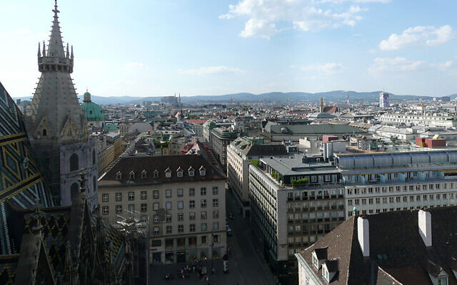 View from the north tower of St. Stephen's Cathedral over Vienna. (Wikipedia/Author: Gryffindor/GNU Free Documentation License/https://creativecommons.org/licenses/by/3.0/legalcode)