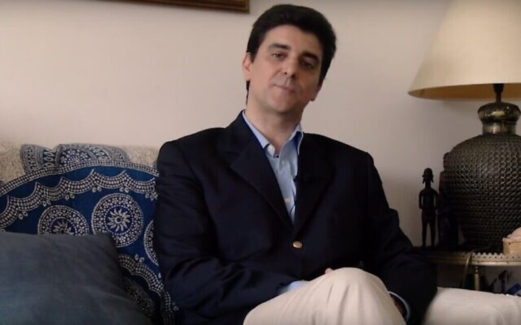 Screen capture from video of Portuguese politician Abel Matos Santos. (YouTube via Times of Israel)