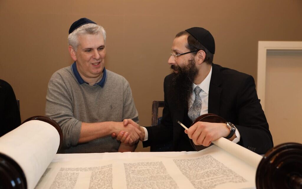 Iceland's Jewish community celebrates a new Torah scroll (Credit: Chabad. Photographer: Gabriel Rutenberg)