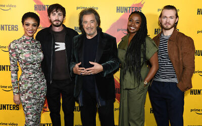 Tiffany Boone, Logan Lerman, Al Pacino, Jerrika Hinton and Greg Austin attend the Exclusive Screening of Amazon Prime Video’s Hunters at the Curzon Soho ahead of its release on Prime Video on Friday 21st February.