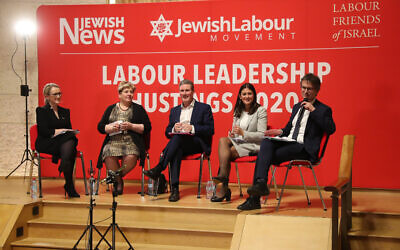 ITV political editor Robert Peston with Rebecca Long Bailey, Emily Thornberry, (who has since pulled out of the contest), Keir Starmer and Lisa Nandy during the community's Labour leadership hustings in February (Marc Morris)