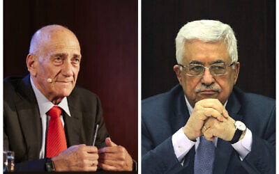 Ehud Olmert and Mahmoud Abbas