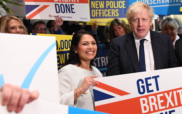Prime Minister Boris Johnson and Home Secretary Priti Patel on the campaign trail last year (Credit: Press Association)