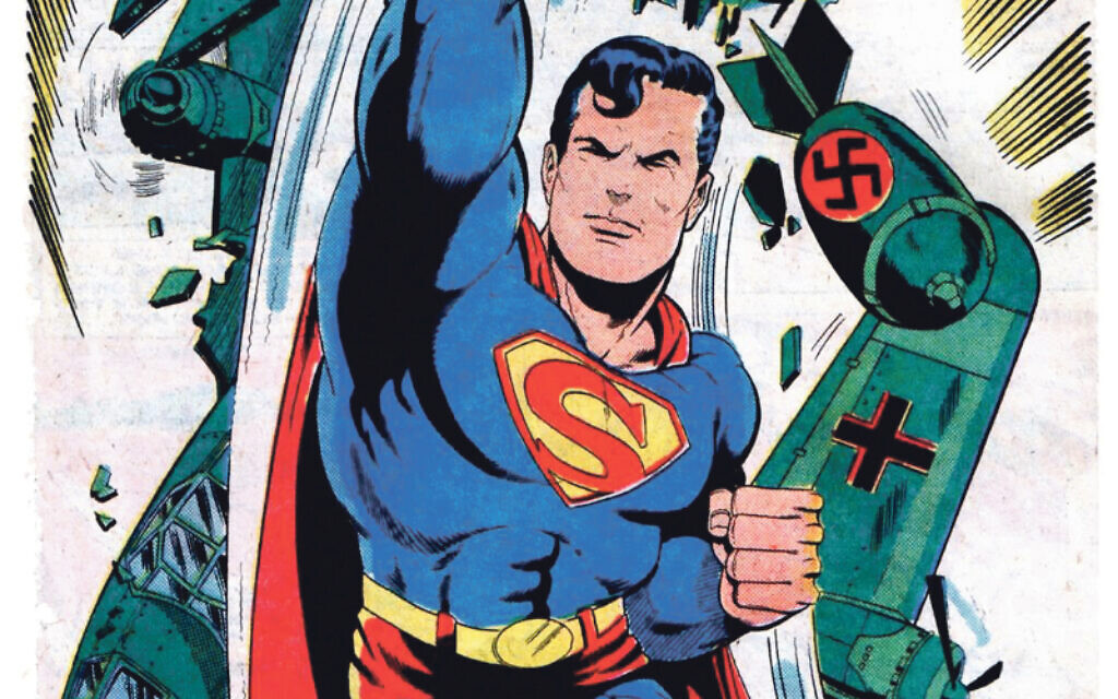 Superman was created by two poor Jewish men. Here he fights with the Nazis