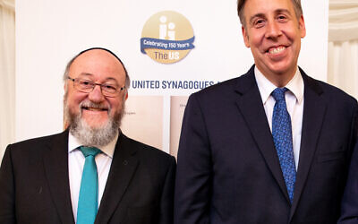 Chief Rabbi Mirvis (left) with United Synagogue's chief executive Steven Wilson (Paul Lang Photography)