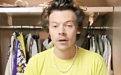 Harry Styles congratulating Lira during a video shown at the Jewish Schools Awards 2020