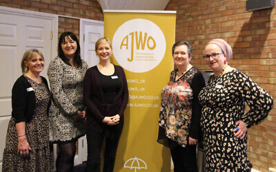 L-R at the launch of AJWO: Laura Marks, Ruth Smeeth, Rachel Riley, Tamara Finkelstein and Judy Silkoff