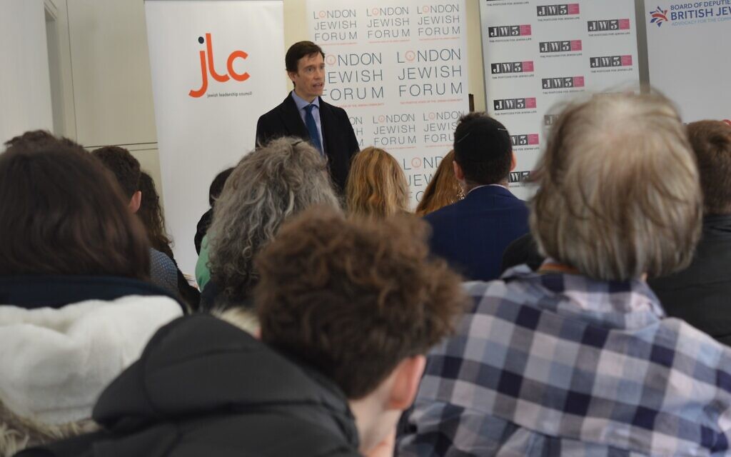 Rory Stewart speaking at JW3
