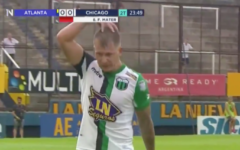 Arnaldo Gonzalez making the controversial gesture (Screenshot from Twitter via JTA) Arnaldo Gonzalez making the controversial gesture (Screenshot from Twitter via JTA)