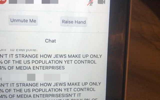 Screenshot of message allegedly sent to members of North Western Reform Synagogue