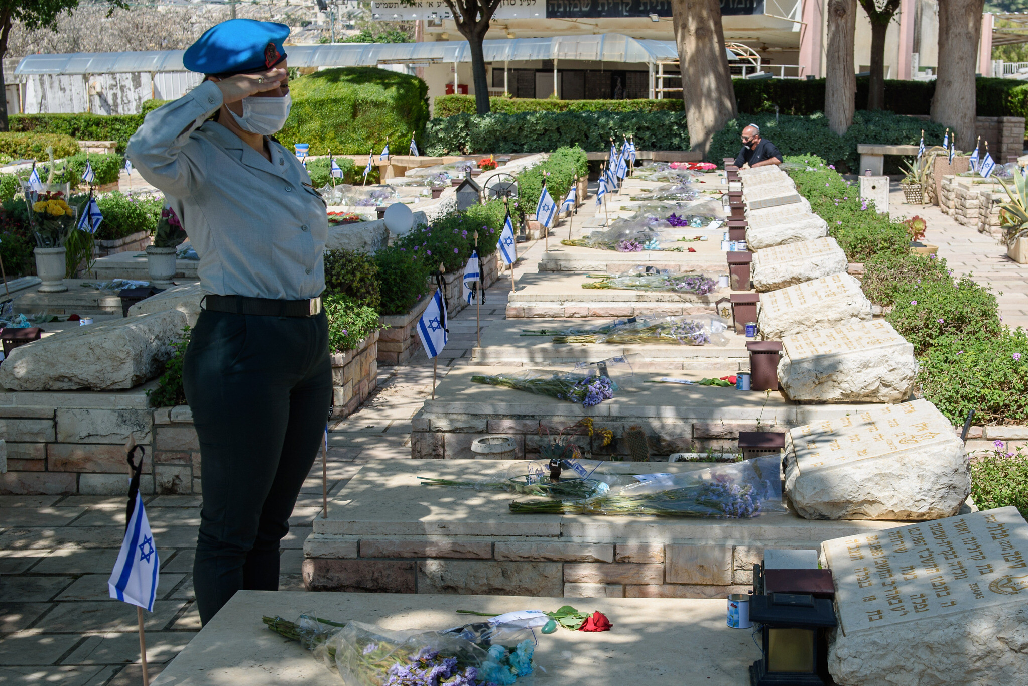 Israeli soldiers at Mount Qiryat Shemona Cemetery