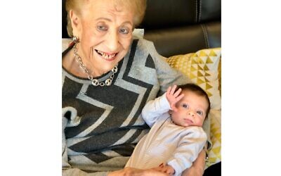 Betty Bobbe 93 with her great grandson.