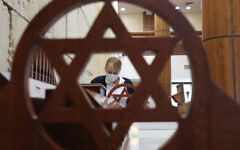Sanitising in a synagogue